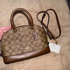 Coach Tan and Brown Signature Satchel